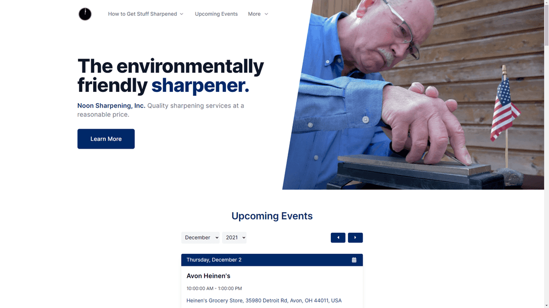 The Noon Sharpening, Inc. website